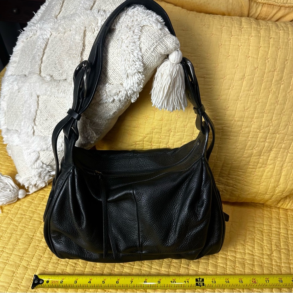 Francesco Biasia Black Leather Shoulder Bag